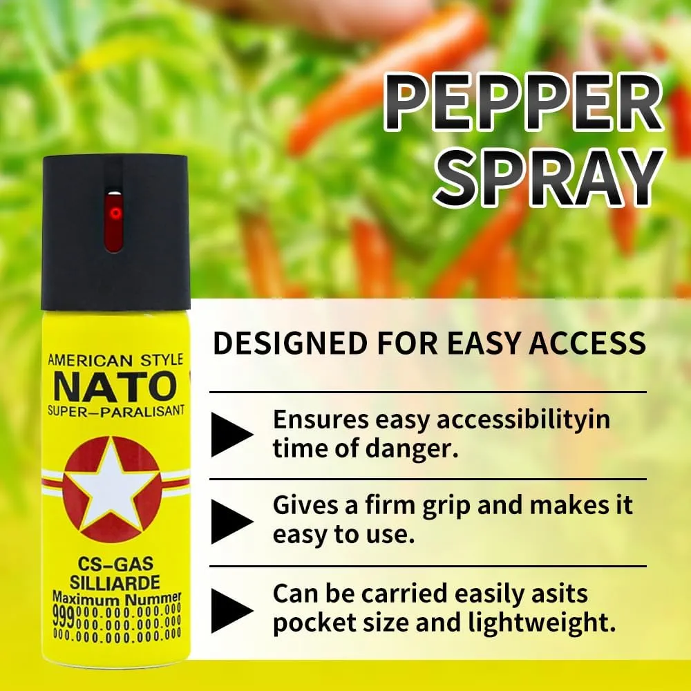 (1-4pcs) 60ml Compact Pepper Spray, Small Concealed Carry can with Safety flip Cap, Quick flip Safety Device, Unisex
