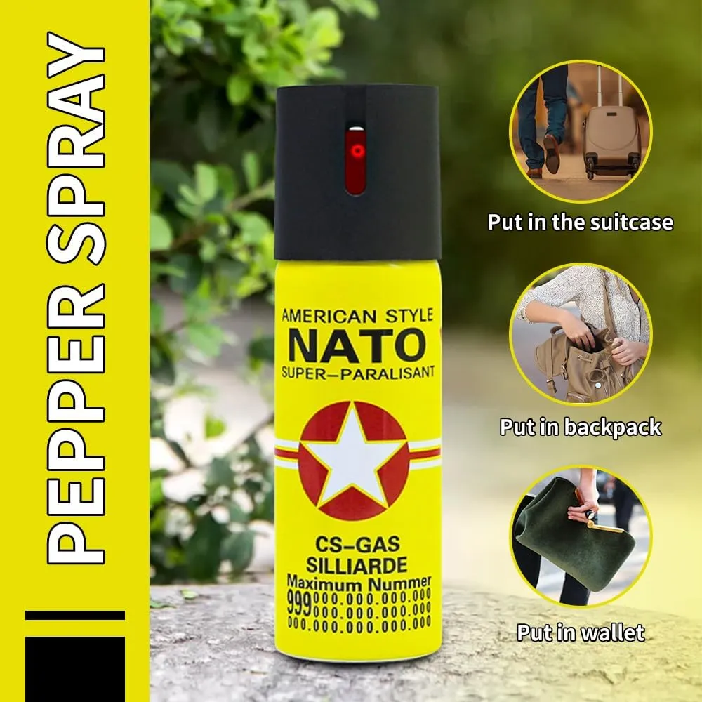 (1-4pcs) 60ml Compact Pepper Spray, Small Concealed Carry can with Safety flip Cap, Quick flip Safety Device, Unisex