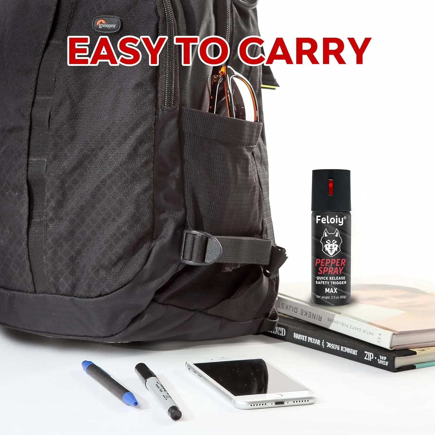 1 to 4 Bottles - Feloiy Pepper Spray, Easy to use, Easy to Carry, flip top Safety - peppe Protect Your Safety