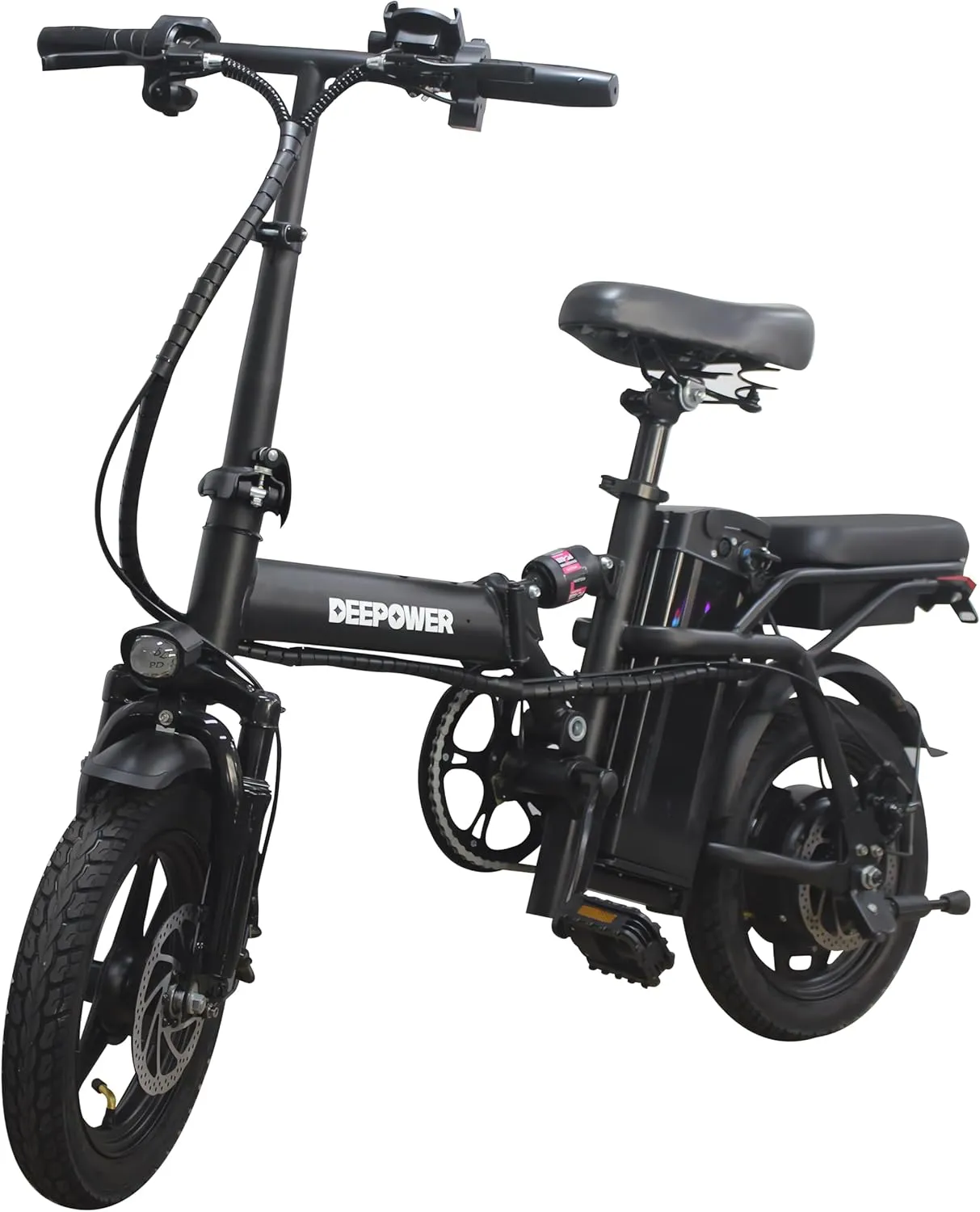14" Compact Electric Bike, 20 MPH, Dual Disc Brake, Portable and Comfort, Foldable E-Bike for Adults