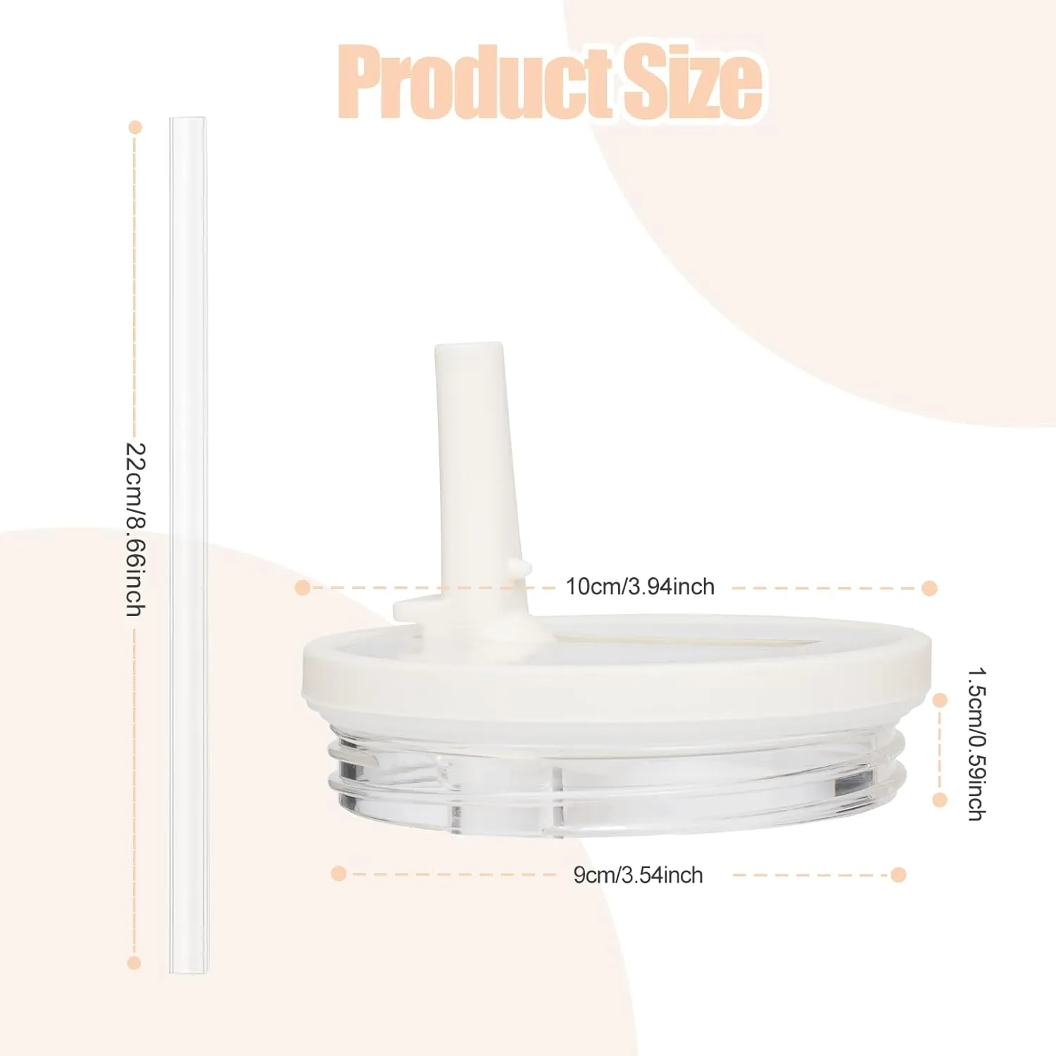 2 Pack 40 oz Tumbler Flip Straw Leak Proof Lid Replacement Fit for Stanley Quencher,40 oz Tumbler Lid Replacement for Stanley Cup,No Spill Proof Straw Cover for Stanley Accessories (Cream White)