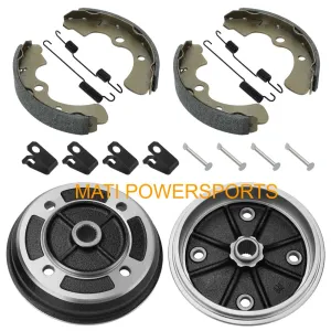 2Set Front Wheel Brake Drum Hub & Shoes For Kawasaki Mule 2010 2500 2510 KAF540 KAF620  41038-1227