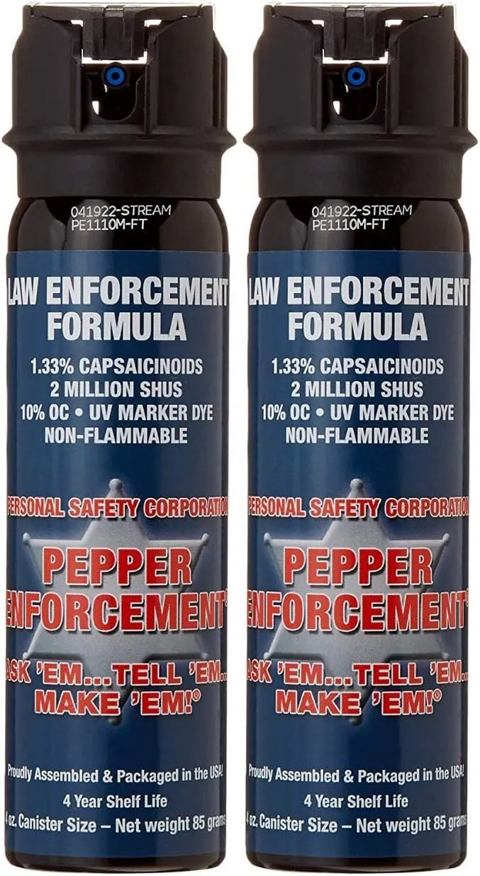 4 oz. Splatter Stream Pepper Spray for Self Defense - Maximum Police Strength 10% OC Formula, Emergency Personal Protection, Flip Top Safety for Quick and Accurate Aim
