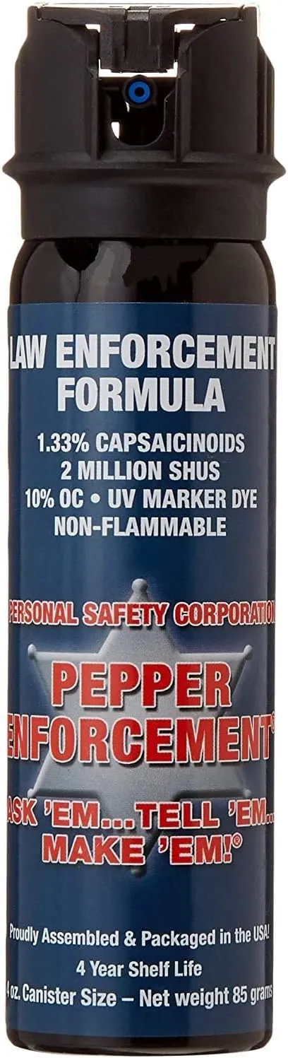 4 oz. Splatter Stream Pepper Spray for Self Defense - Maximum Police Strength 10% OC Formula, Emergency Personal Protection, Flip Top Safety for Quick and Accurate Aim