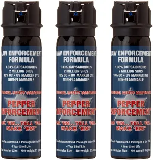 4 oz. Splatter Stream Pepper Spray for Self Defense - Maximum Police Strength 10% OC Formula, Emergency Personal Protection, Flip Top Safety for Quick and Accurate Aim