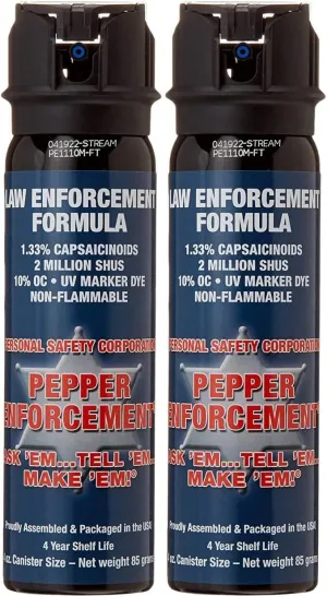 4 oz. Splatter Stream Pepper Spray for Self Defense - Maximum Police Strength 10% OC Formula, Emergency Personal Protection, Flip Top Safety for Quick and Accurate Aim