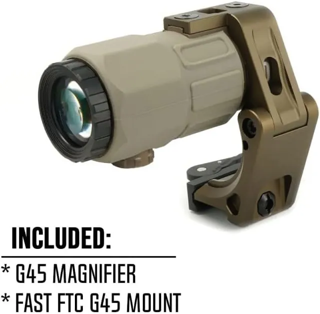5X Magnifier with 2.26 FTC Mount Combo，Quick Release and Flip-to-Center (FTC) Mechanism，CNC 7065 Alumnium，Black/FDE/TAC