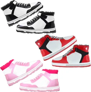 6pcs sneaker balloons for basketball sports theme birthday party decorations.2 black 2pink 2red AJ shoes balloons party supplies
