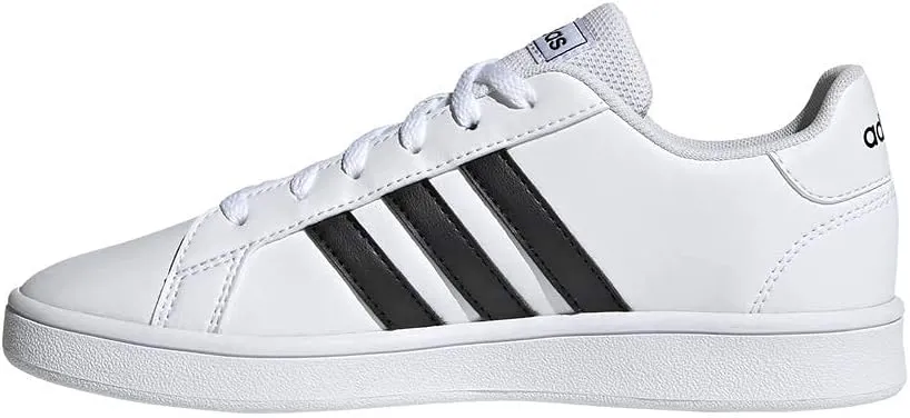 adidas Grand Court Sneaker, White/Black/White, 11 US Unisex Little Kid
