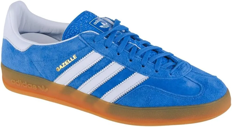 adidas Men's Gazelle Indoor Sneaker, Blue Bird/Cloud White/Blue Bird, Size 5.5
