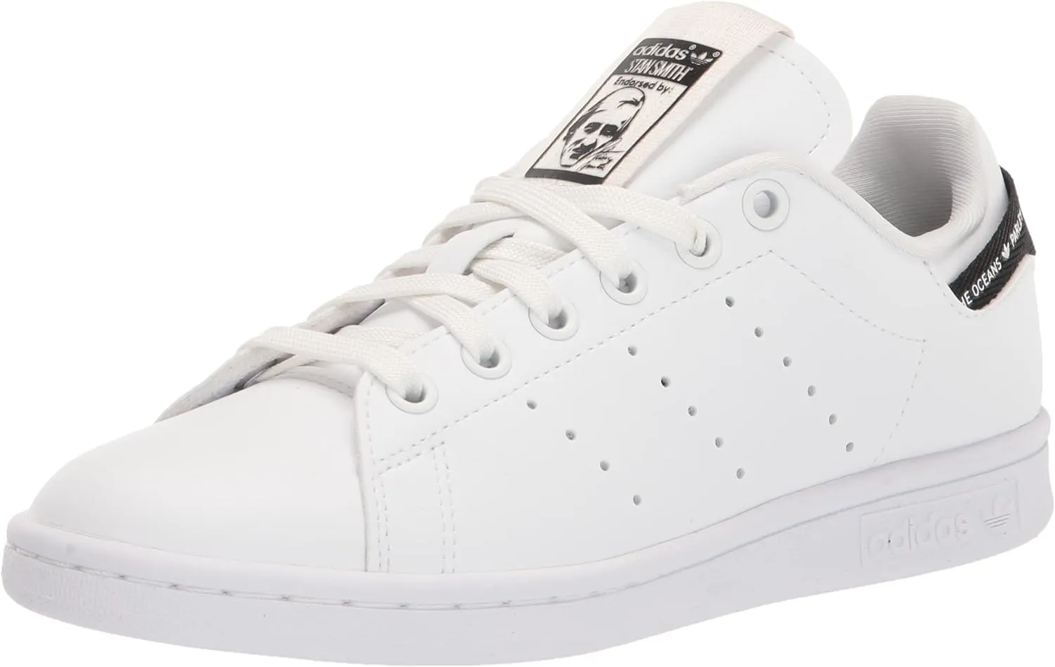 adidas Originals Men's Stan Smith Sneaker, White/White/Black, 5
