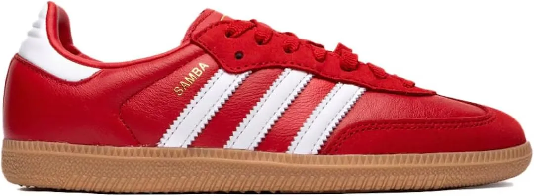 Adidas Samba OG Womens Sneaker (White Scarlet Red, 6.5)