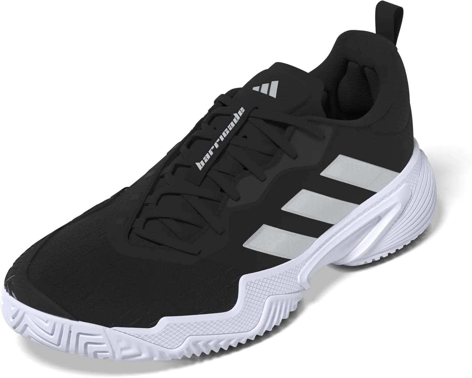 adidas Women's Barricade Sneaker, Core Black/Silver Metallic/White, 5.5