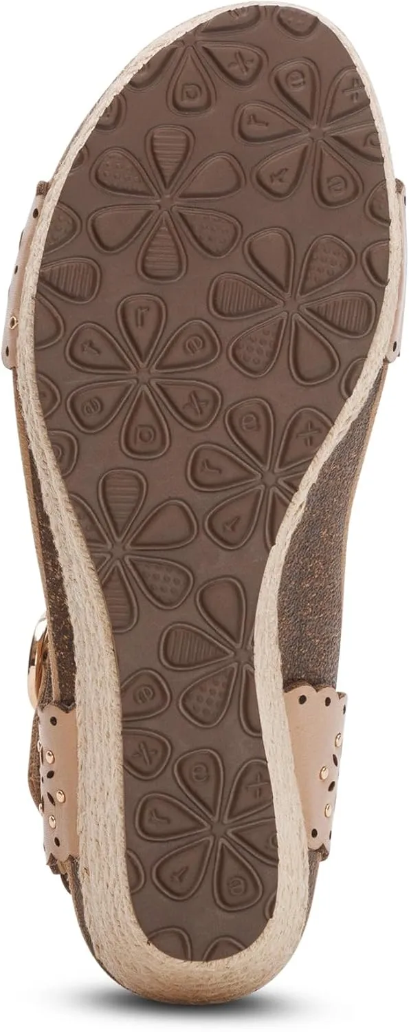 Aetrex Women's Sydney Orthopedic Quarter Ankle Strap Espadrille Wedge Sandals