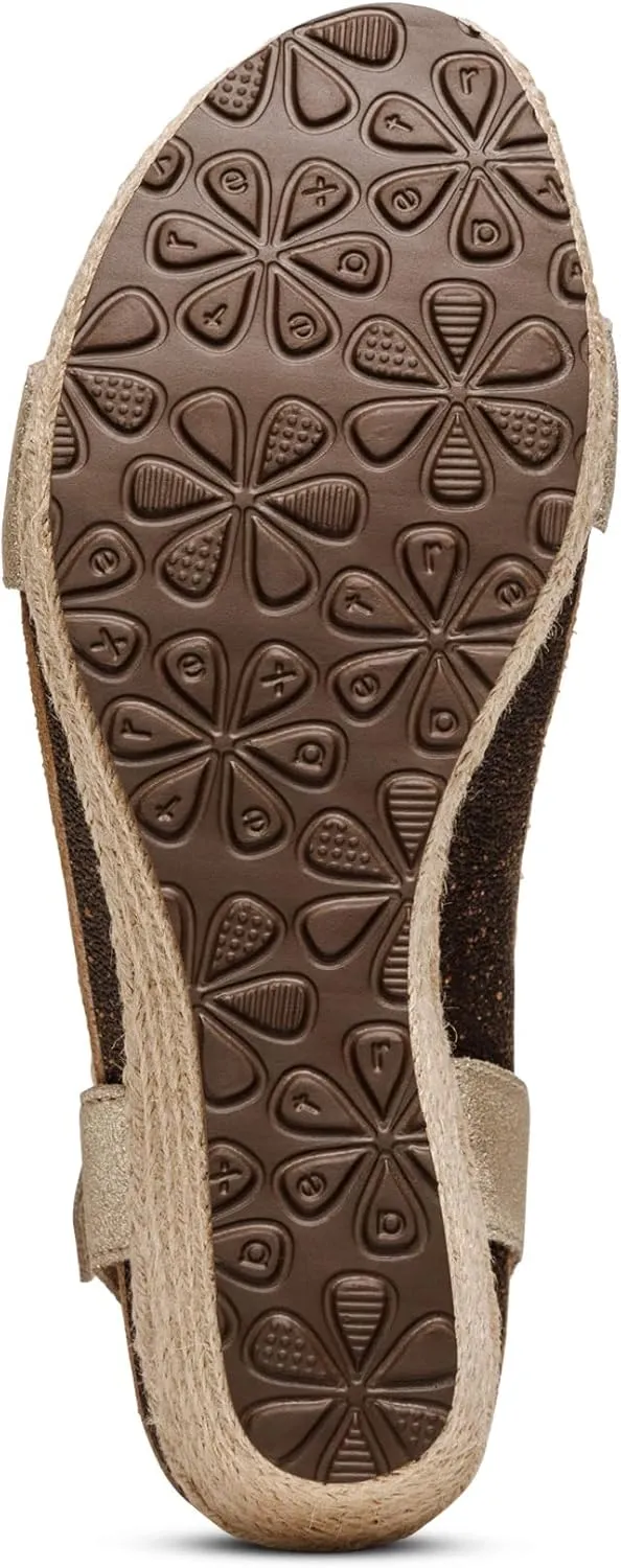 Aetrex Women's Sydney Orthopedic Quarter Ankle Strap Espadrille Wedge Sandals