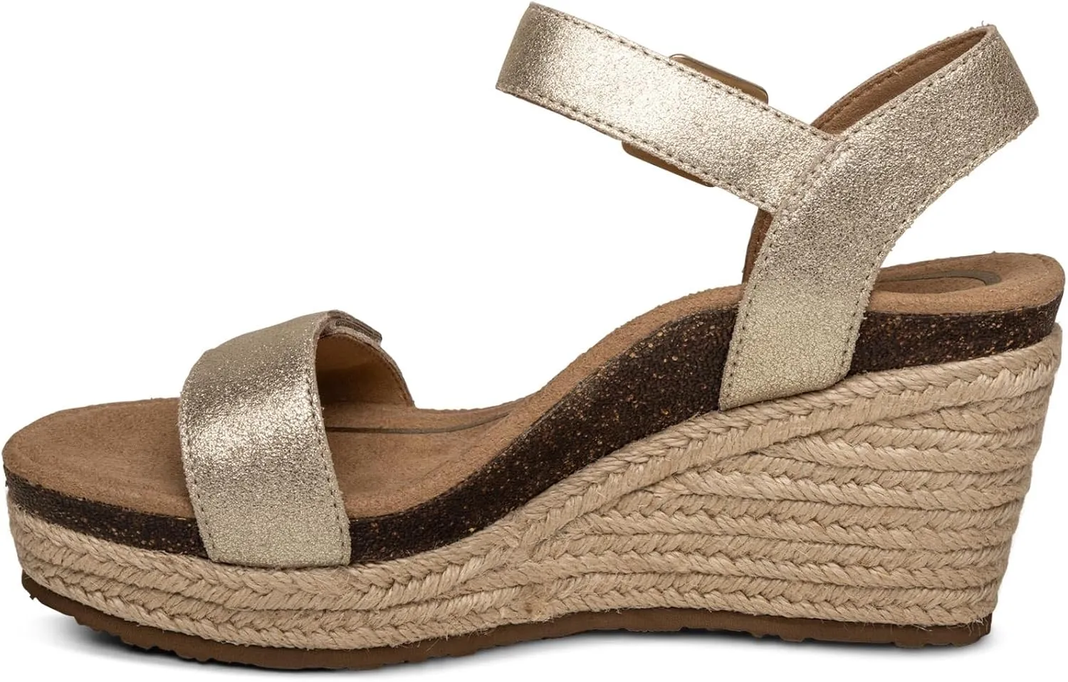 Aetrex Women's Sydney Orthopedic Quarter Ankle Strap Espadrille Wedge Sandals
