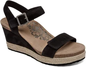 Aetrex Women's Sydney Orthopedic Quarter Ankle Strap Espadrille Wedge Sandals