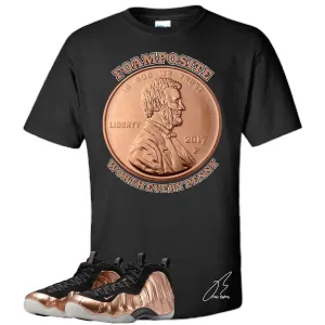 Air Foamposite Copper Matching Shirt, Unisex Sneaker Graphic Tee,Best Gift,Birthday,Gift For Him,Christmas Gift (L, Black)