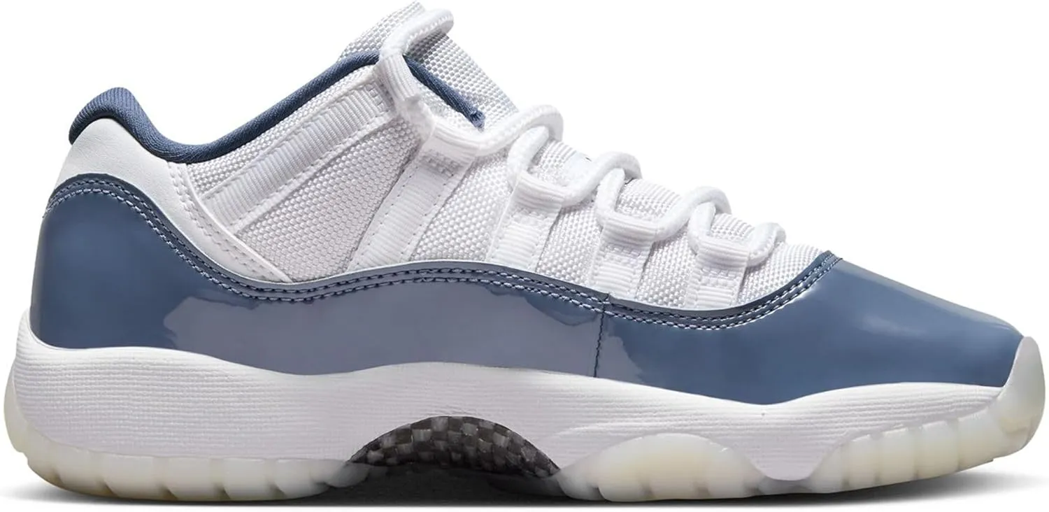 Air Jordan 11 Retro Low Diffused Blue Big Kids' Shoes (FV5121-104, White/Diffused Blue/Football Grey)