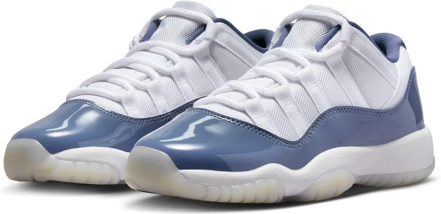 Air Jordan 11 Retro Low Diffused Blue Big Kids' Shoes (FV5121-104, White/Diffused Blue/Football Grey)