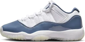 Air Jordan 11 Retro Low Diffused Blue Big Kids' Shoes (FV5121-104, White/Diffused Blue/Football Grey)