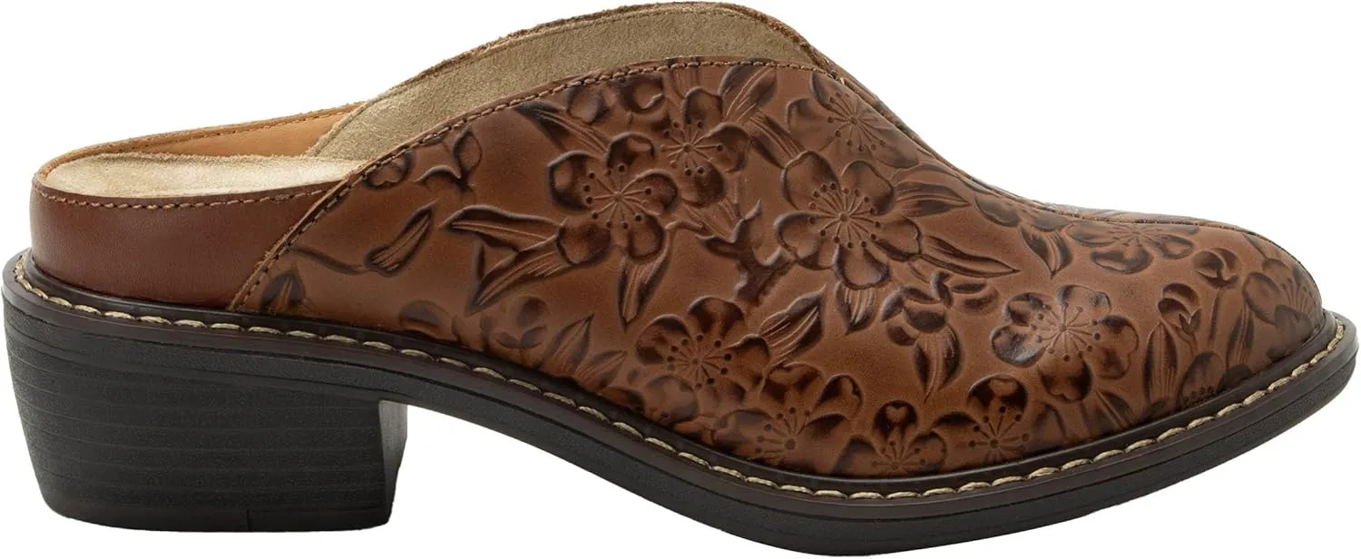 Alegria Women Michy Mule Western Open Back Leather Clog Heel
