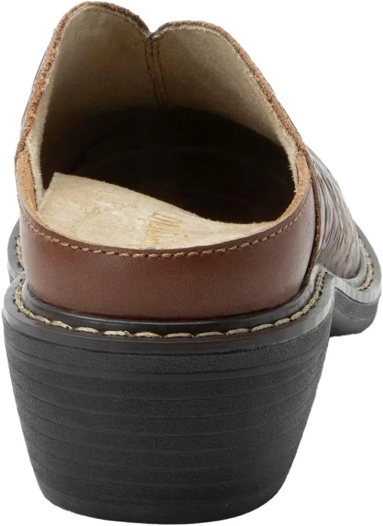 Alegria Women Michy Mule Western Open Back Leather Clog Heel