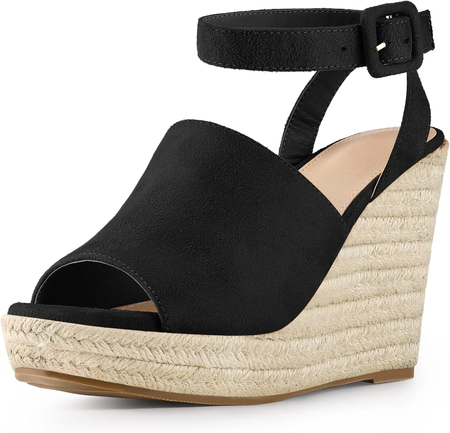 Allegra K Women's Espadrille Platform Slingback Wedges Heels Sandals