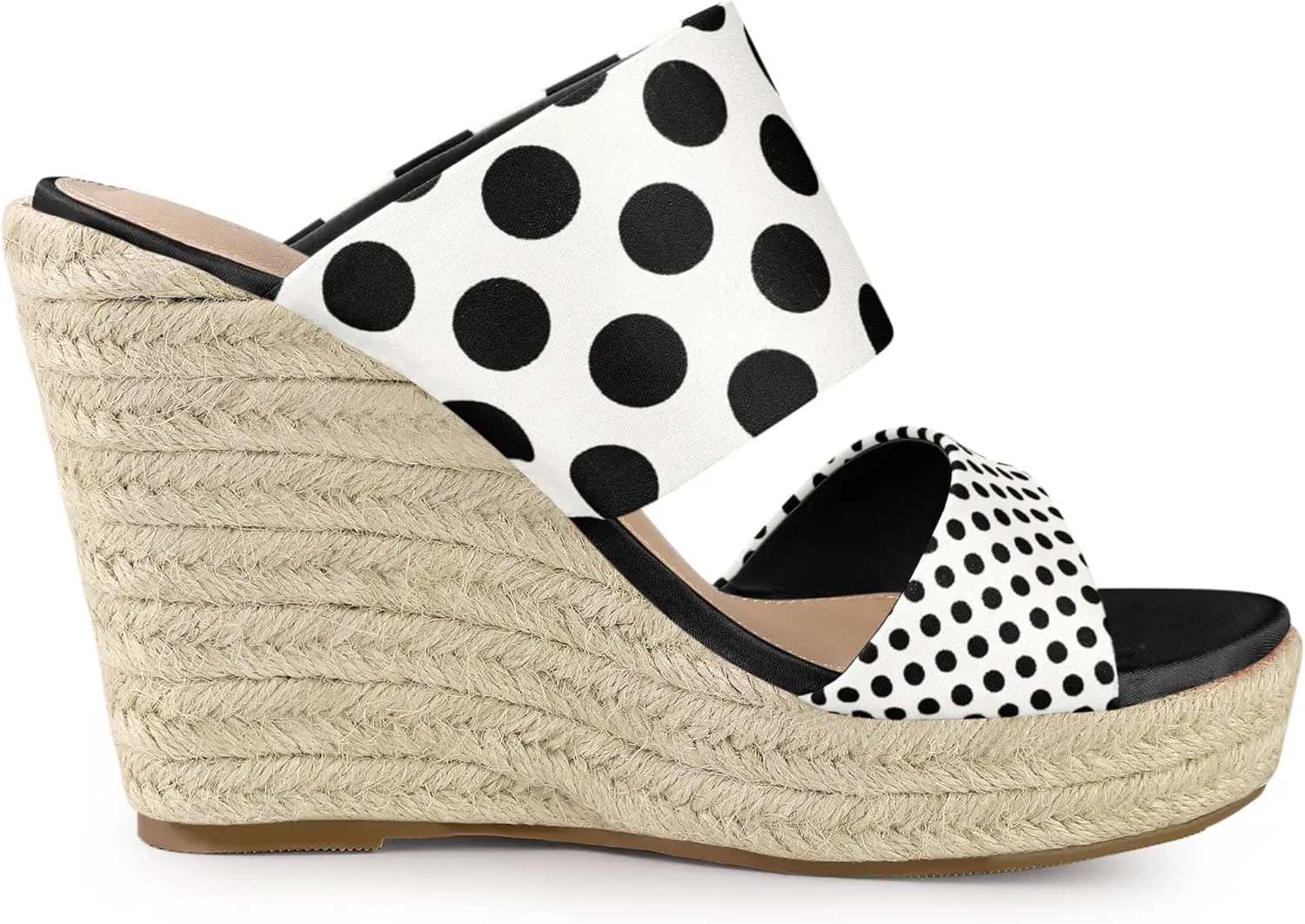 Allegra K Women's Platform Polka Dots Heel Espadrille Wedge Sandals