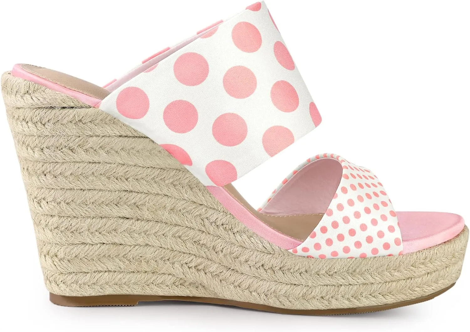 Allegra K Women's Platform Polka Dots Heel Espadrille Wedge Sandals