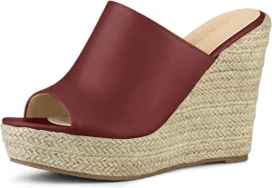 Allegra K Women's Slip on Platform Sandals Espadrilles Wedges Slides Mules