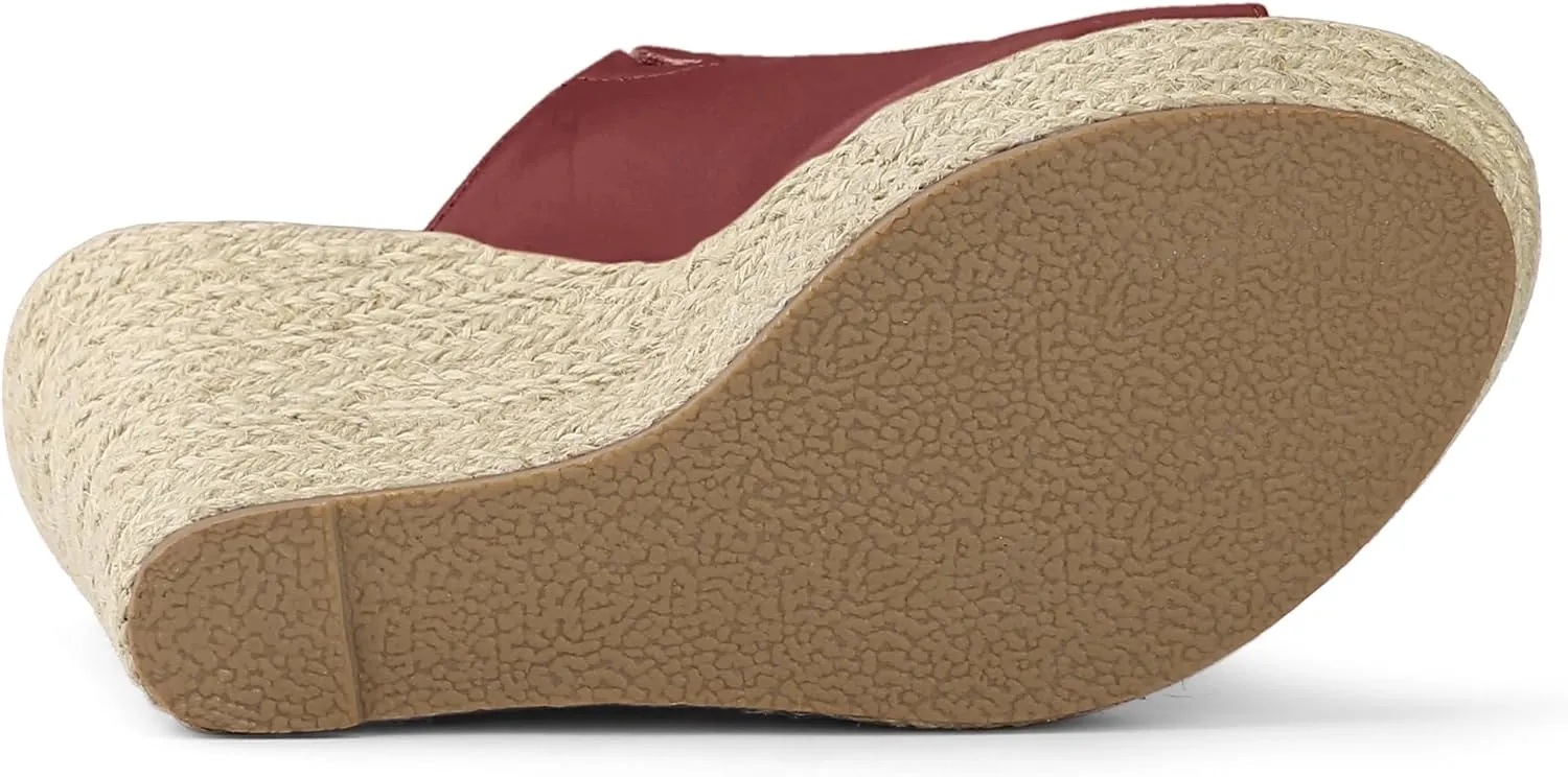 Allegra K Women's Slip on Platform Sandals Espadrilles Wedges Slides Mules