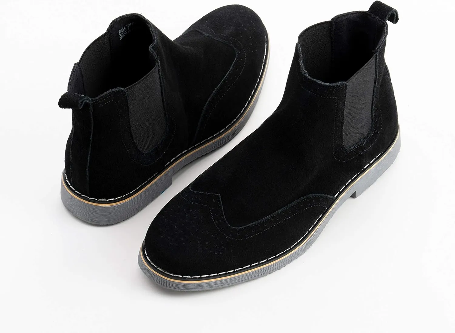 Alpine Swiss Mens Chelsea Boots Genuine Suede Dress Ankle Boots Wingtip Shoes