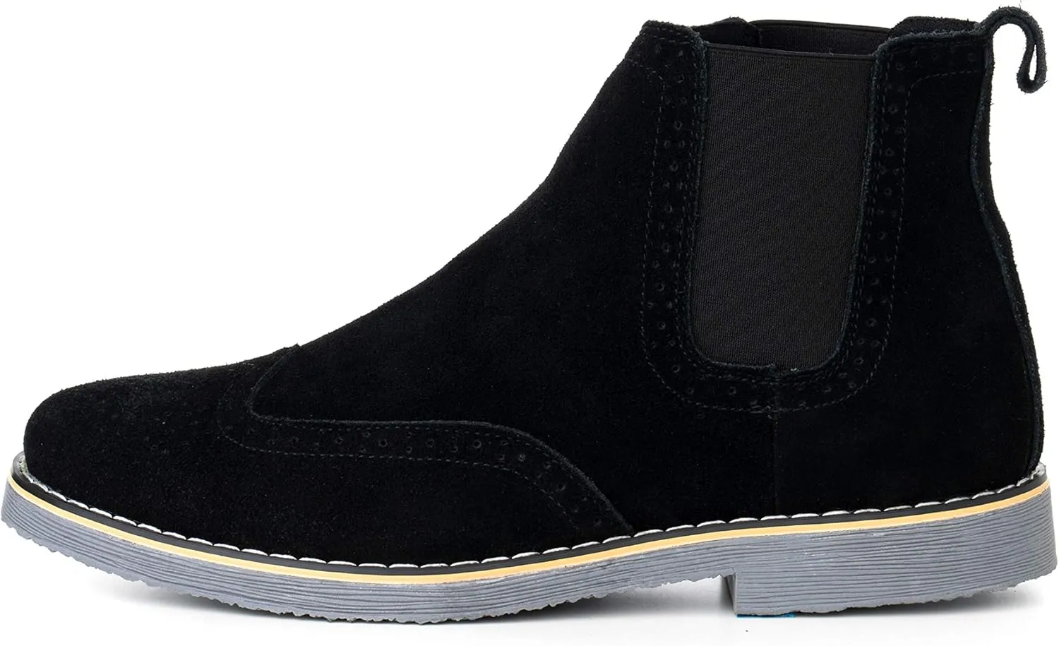 Alpine Swiss Mens Chelsea Boots Genuine Suede Dress Ankle Boots Wingtip Shoes