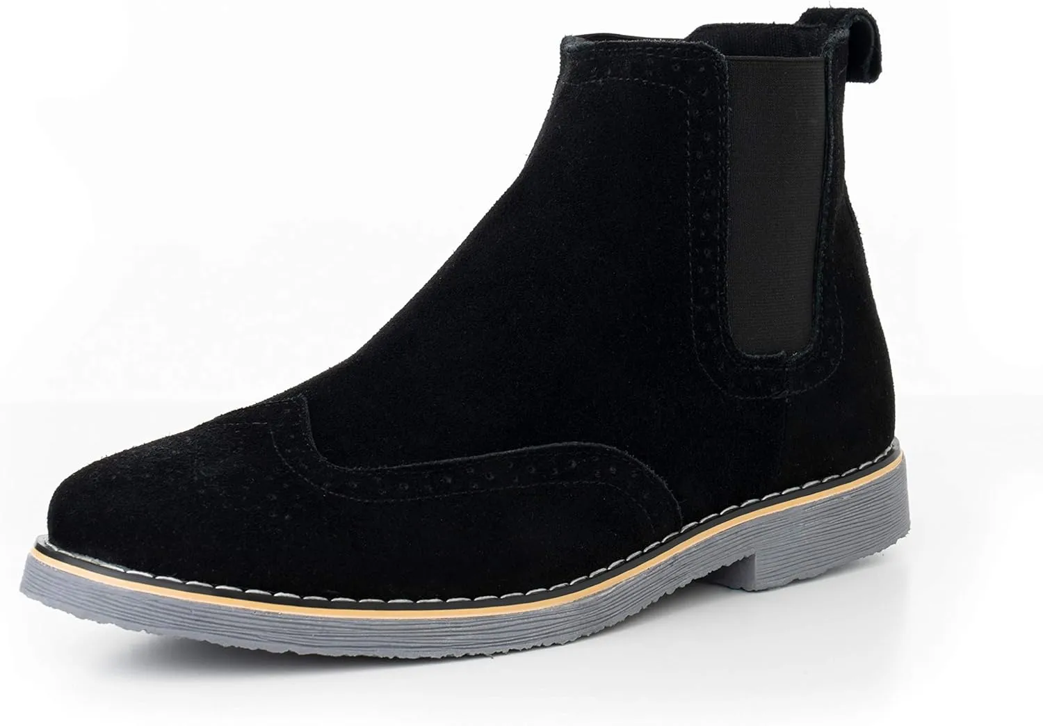 Alpine Swiss Mens Chelsea Boots Genuine Suede Dress Ankle Boots Wingtip Shoes