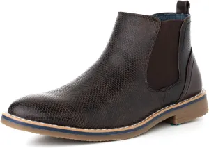 Alpine Swiss Mens Nash Chelsea Boots Snakeskin Ankle Boot Genuine Leather Lined