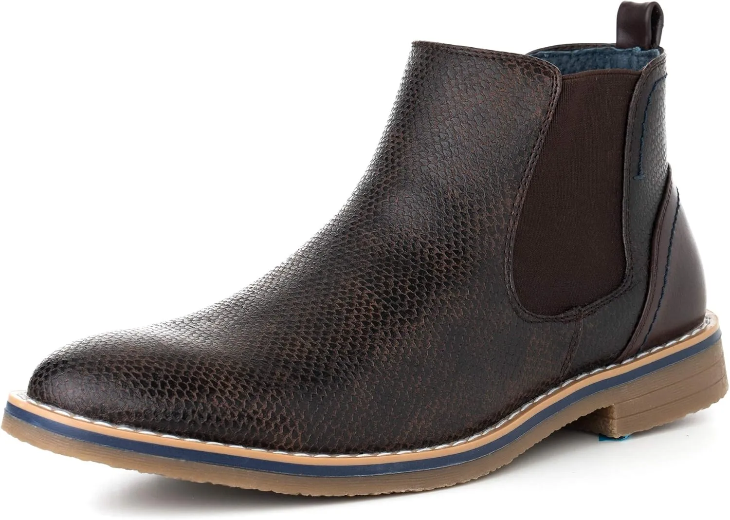 Alpine Swiss Mens Nash Chelsea Boots Snakeskin Ankle Boot Genuine Leather Lined