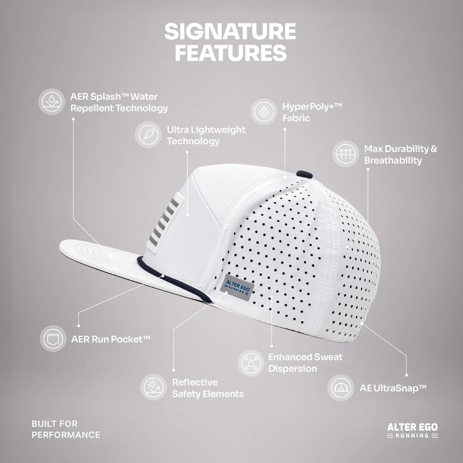 Alter Ego Drifter Splash Running Hat – Lightweight, Water Repellent, Men & Women