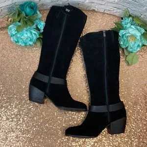 AMERICAN RAG Tegan Black Leather Boots 9.5