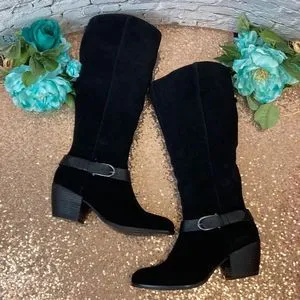 AMERICAN RAG Tegan Black Leather Boots 9.5