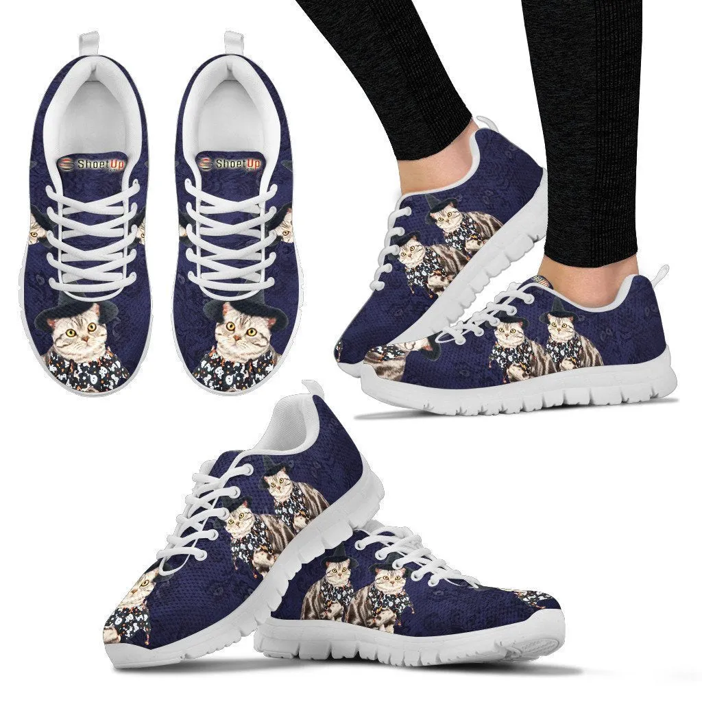 American Shorthair Cat (Halloween) Print-Running Shoes For Women/Kids-Free Shipping