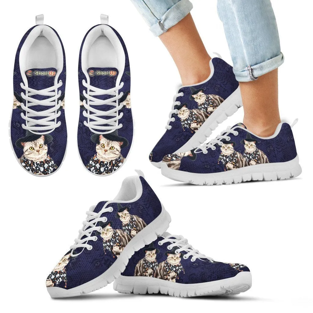 American Shorthair Cat (Halloween) Print-Running Shoes For Women/Kids-Free Shipping