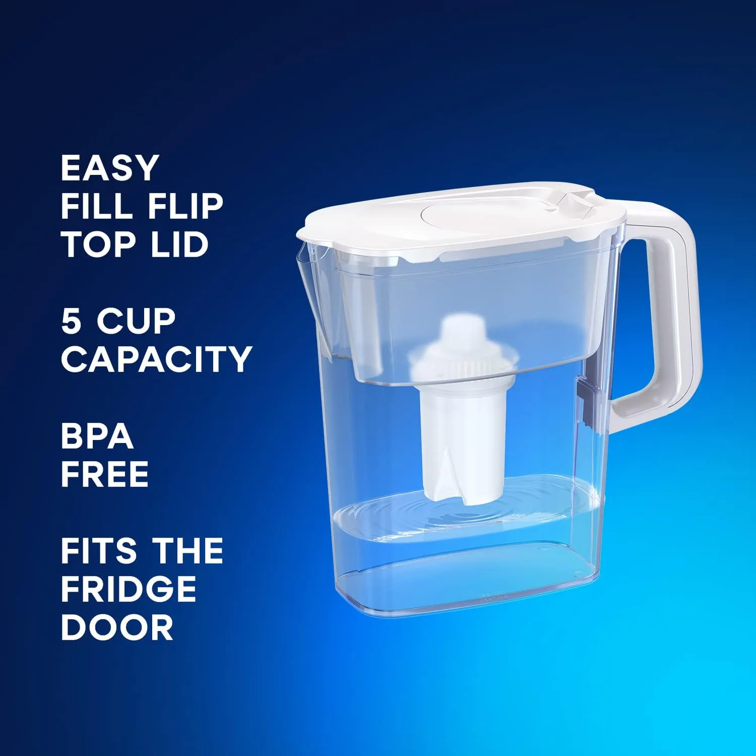 AQUAPHOR Water Filter Pitcher Compact 5 Cup with 1 x B15 Filter - White