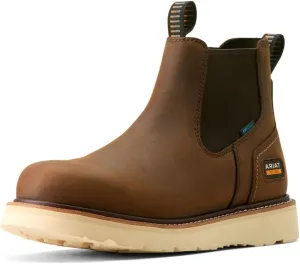 ARIAT Men's Rebar Wedge Chelsea Waterproof Work Boot, Distressed Brown, 10.5 Wide