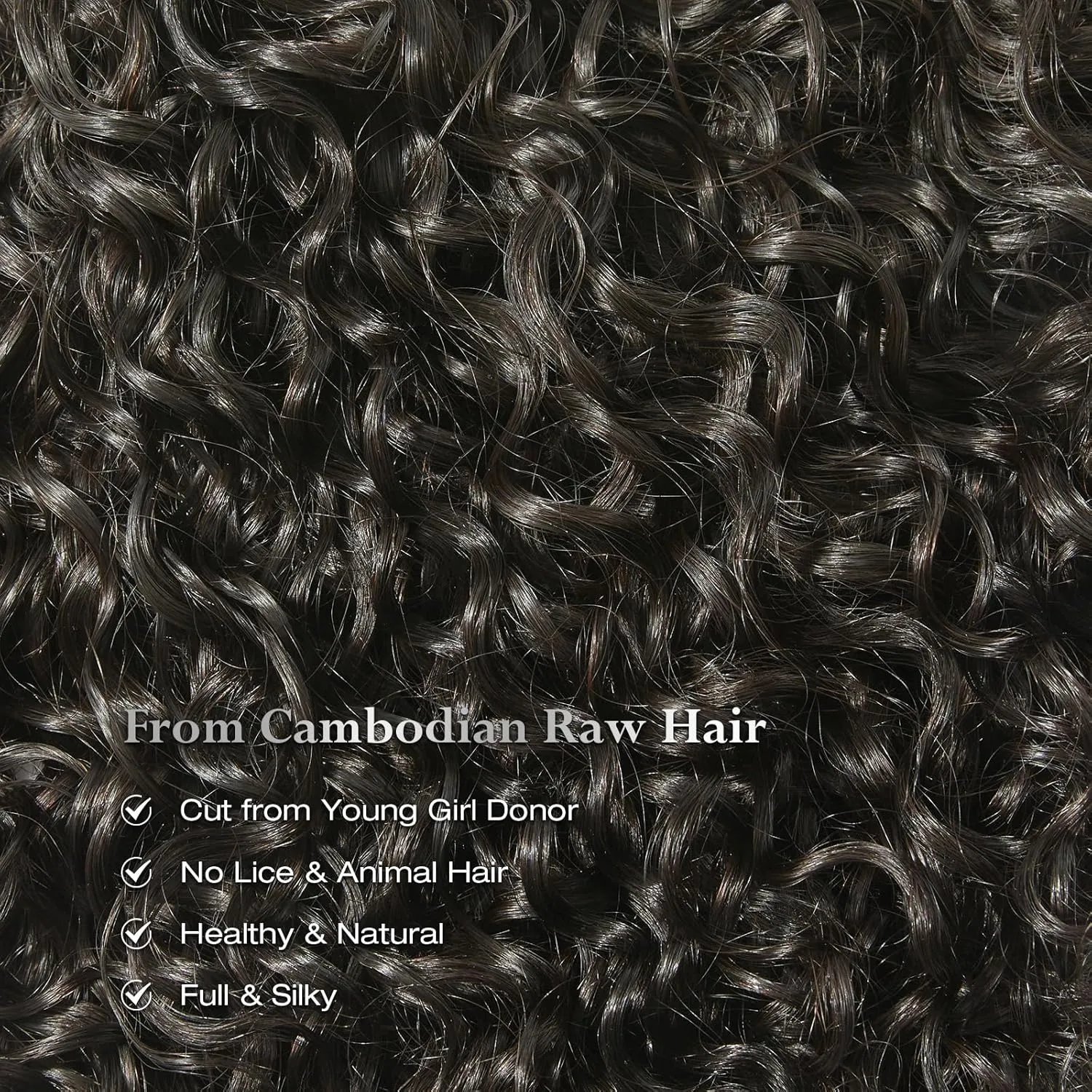 ASHINE Human Hair Bundle Deep Curly Water Wave, Unprocessed Cambodian Raw Hair 20 Inch, Flip Over Quick Weave Wet and Wave Bundles for Women Natural Black