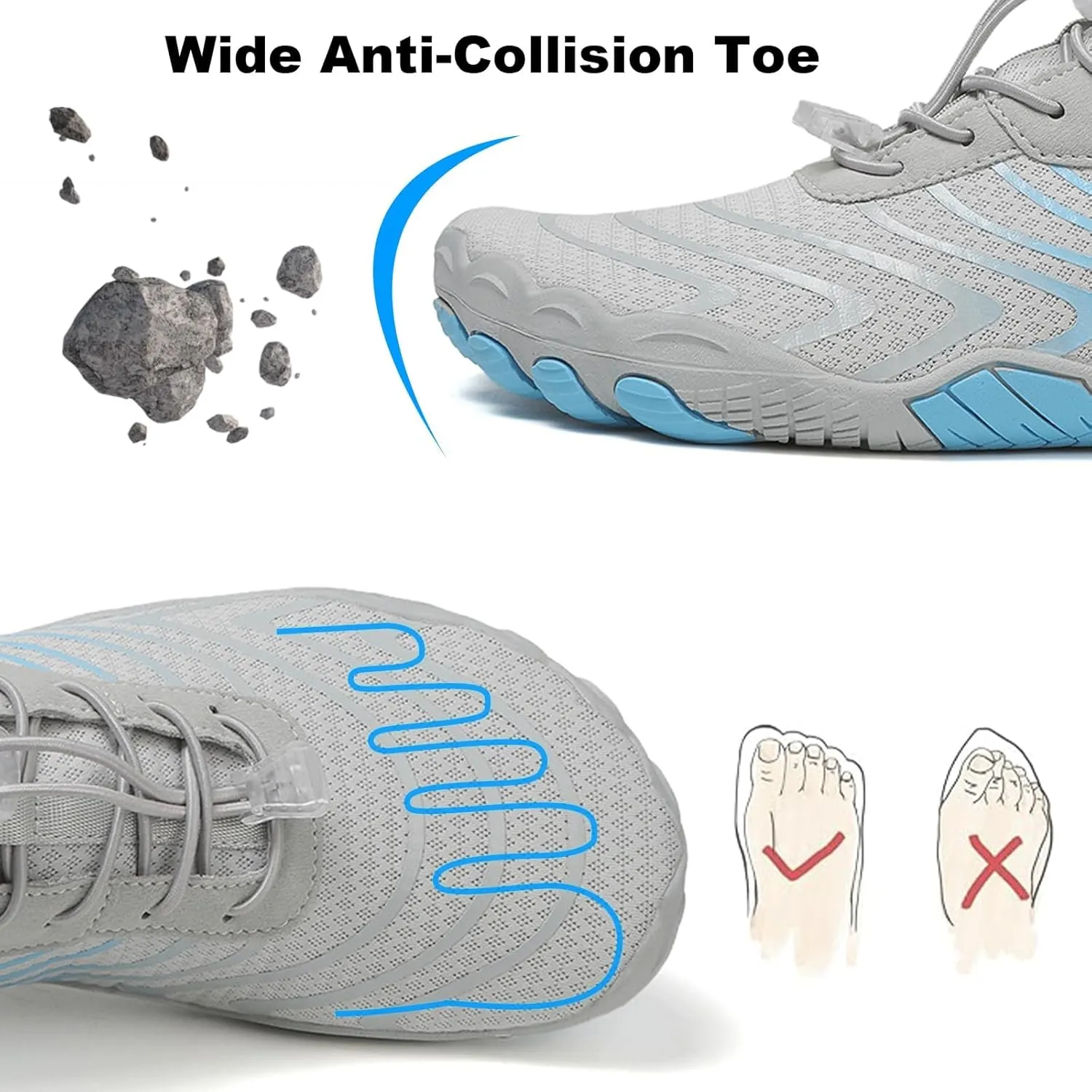 Barefoot Shoes Women Walking Hiking Zero Drop Running Shoes Comfortable Slip On Sneakers Water Resistant Grounderd Footwear Hike Barefoot Shoe Wide Toe Box Lightweight Casual for Summer Beach 2025