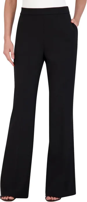 BCBGMAXAZRIA Women's Flare Leg Pant with Zipper, Black