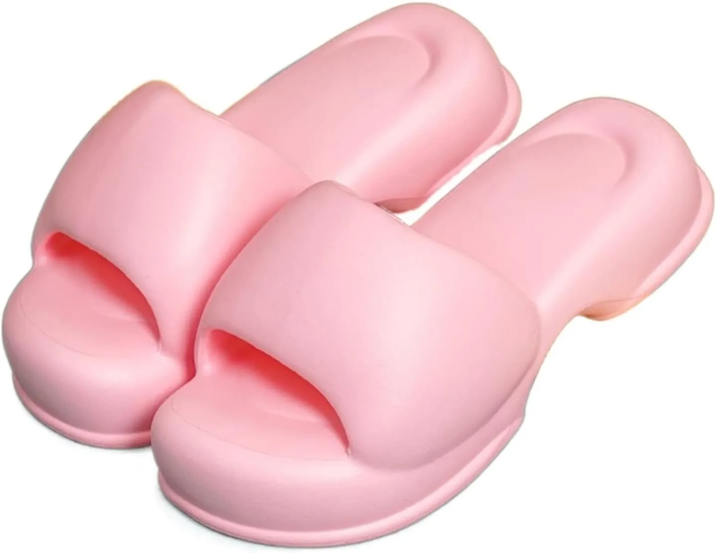 Beach Sandals Lovely Thick Bottom Slippers Female Summer Cool External Wear Tide Macaroon Europe and The United States Home Soft Elastic A Word Drag Outdoor Pillow Slippers(Pink,40-41)