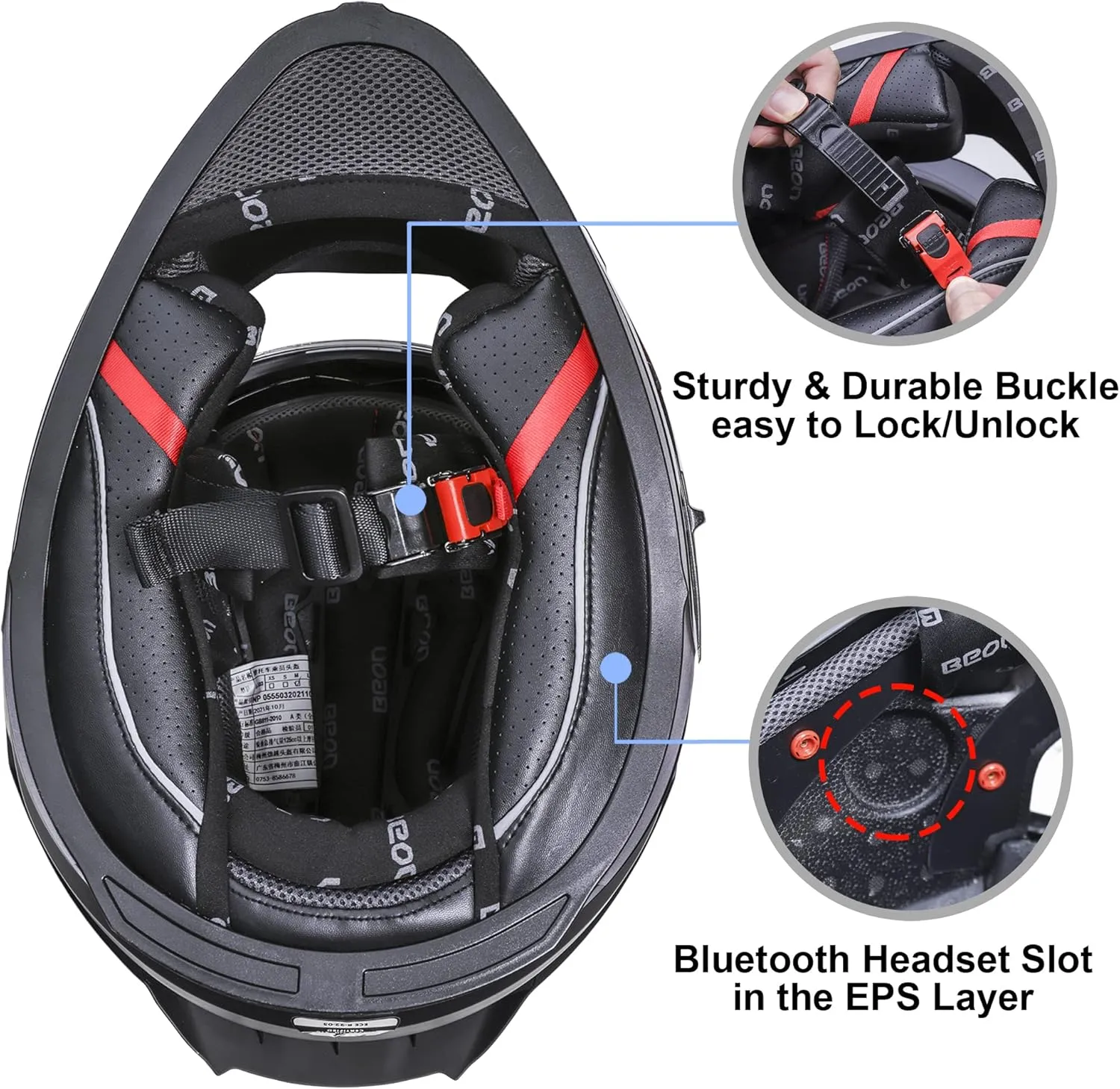 BEON Full Face Motorcycle Helmet, Street Bike Helmet with Clear&Tinted Visors and Multiple Vents, Motocross Casco DOT Approved for Adult Men Women