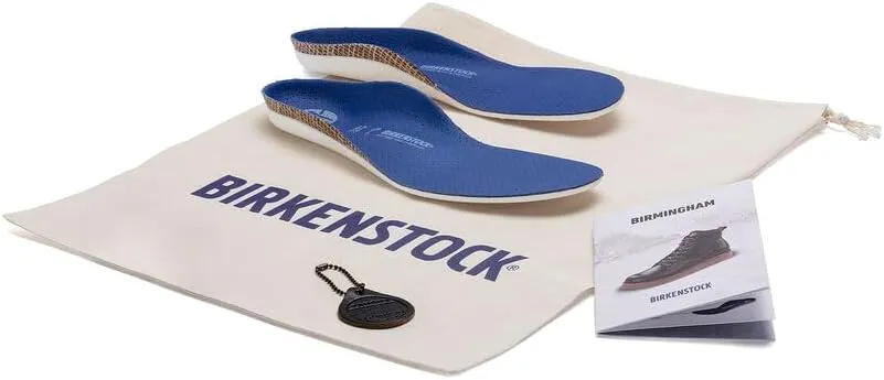 Birkenstock Birmingham Slip On - Rustic Chelsea Boot with Deep Blue Footbed, Premium Horween Leather, Made in Germany